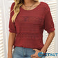 🌺Elegant. Atmungsaktiv. Vielseitig – Dein Sommer-Liebling für jeden Anlass🌷Damen Kurzarm-Rundhalspullover mit Lochstrick und Häkeloptik cetaut