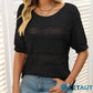 🌺Elegant. Atmungsaktiv. Vielseitig – Dein Sommer-Liebling für jeden Anlass🌷Damen Kurzarm-Rundhalspullover mit Lochstrick und Häkeloptik cetaut