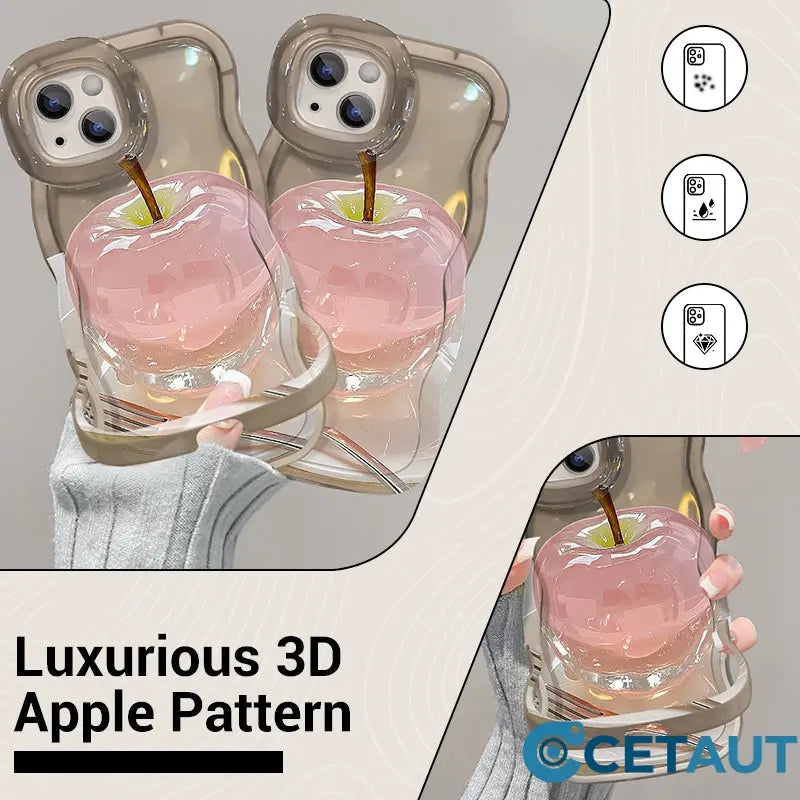 🍏🍎Transparente Handyhülle mit Apfelmuster für iPhone 16/15/14/13/12/11 Serie cetaut