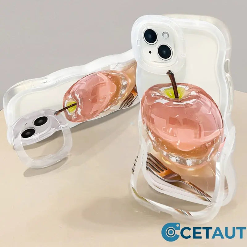 🍏🍎Transparente Handyhülle mit Apfelmuster für iPhone 16/15/14/13/12/11 Serie cetaut