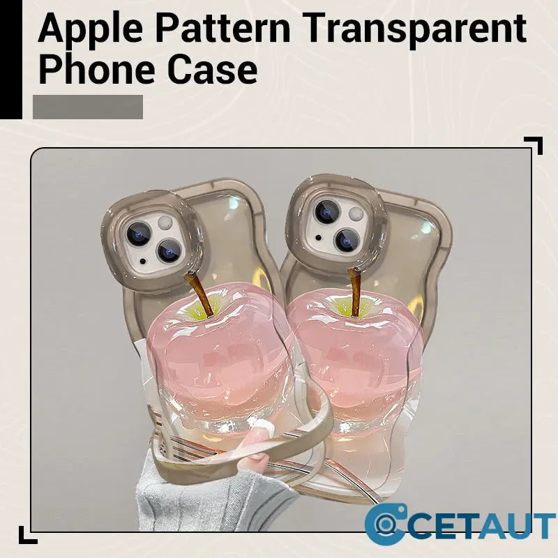 🍏🍎Transparente Handyhülle mit Apfelmuster für iPhone 16/15/14/13/12/11 Serie cetaut