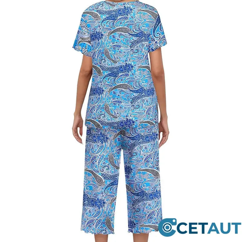 💐Wohlfühlen in Blumenpracht – Dein Alltag, Dein Stil. Damen-Print-Oberteil & Hose Nachtwäsche-Set cetaut