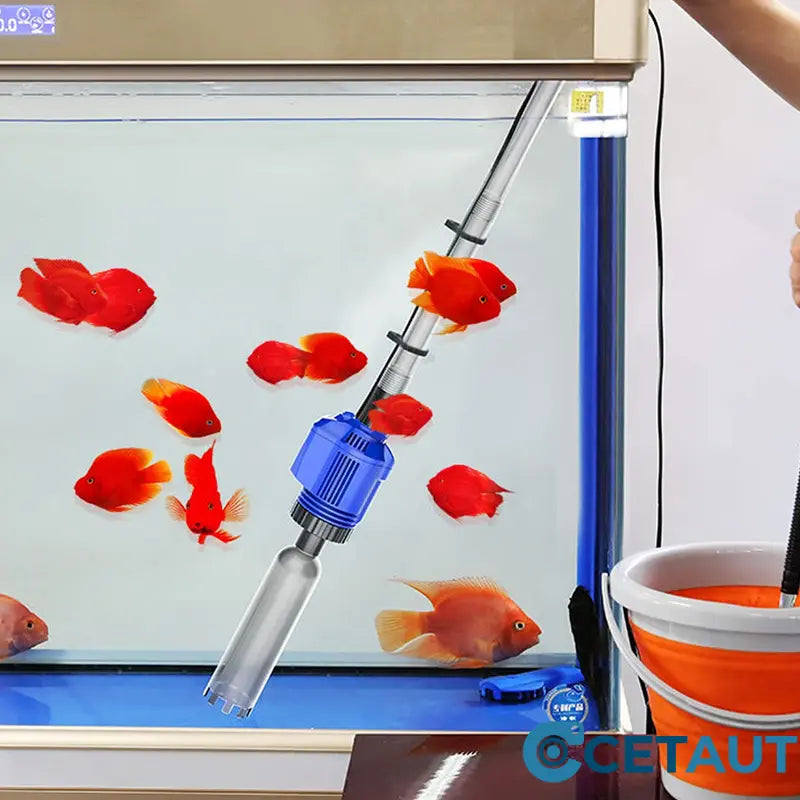 ✨ Sauberes Aquarium, mühelos in 3 Minuten! ✨Elektrischer Saugnapf-Aquarium-Wasserwechsler-Filterreiniger Nein cetaut
