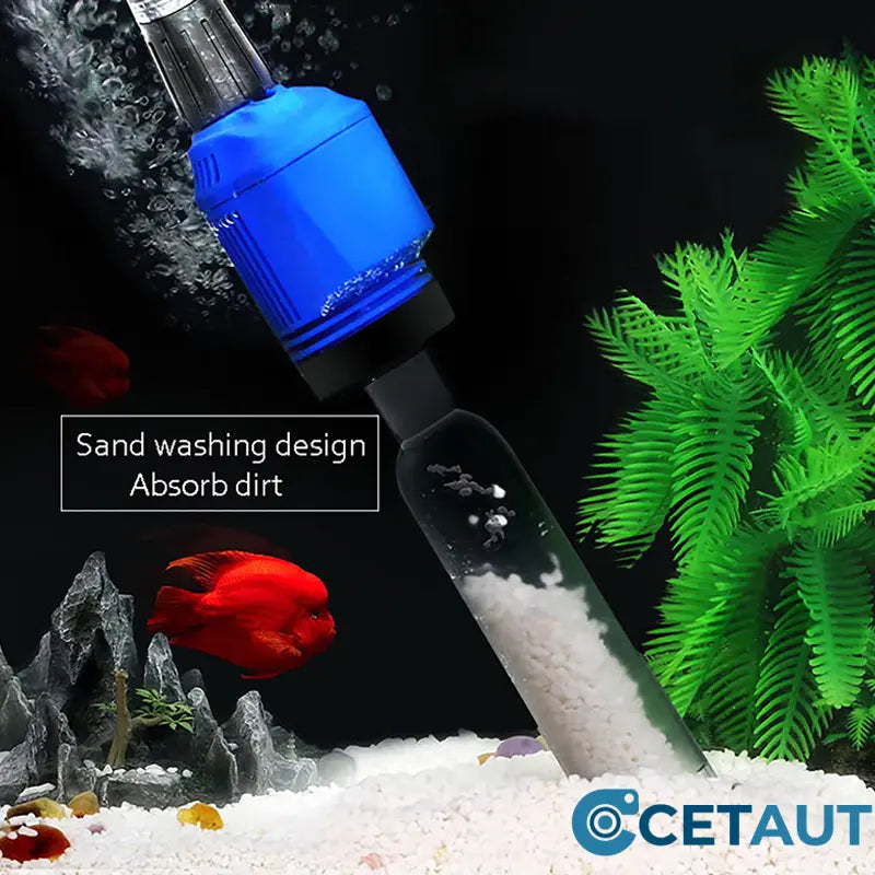 ✨ Sauberes Aquarium, mühelos in 3 Minuten! ✨Elektrischer Saugnapf-Aquarium-Wasserwechsler-Filterreiniger Nein cetaut