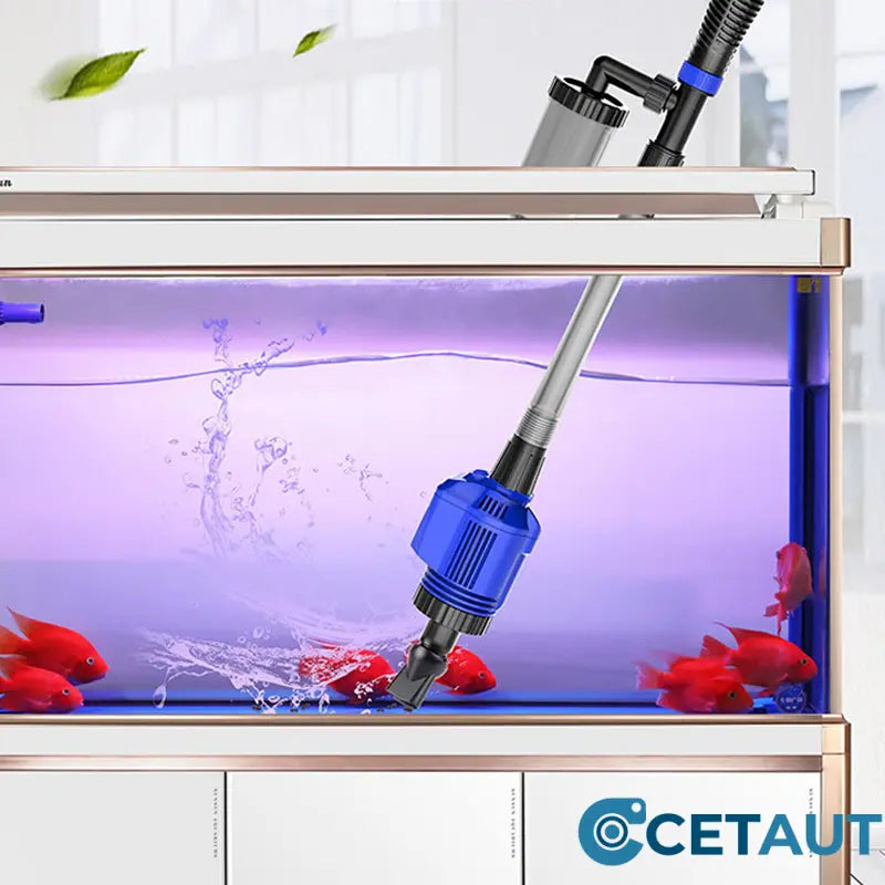 ✨ Sauberes Aquarium, mühelos in 3 Minuten! ✨Elektrischer Saugnapf-Aquarium-Wasserwechsler-Filterreiniger Nein cetaut