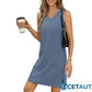 Architektonische Eleganz trifft Alltagstauglichkeit-Trägerkleid im Mini-Look mit V-Ausschnitt für Damen cetaut