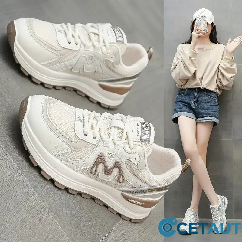 🔥Leicht wie Luft, hoch wie Stille – dein unsichtbarer Höhenvorteil👟Casual, atmungsaktive Mesh-Sneaker mit dicker Sohle cetaut