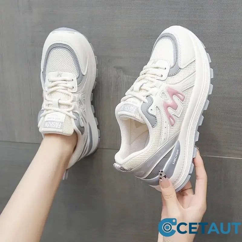 🔥Leicht wie Luft, hoch wie Stille – dein unsichtbarer Höhenvorteil👟Casual, atmungsaktive Mesh-Sneaker mit dicker Sohle cetaut