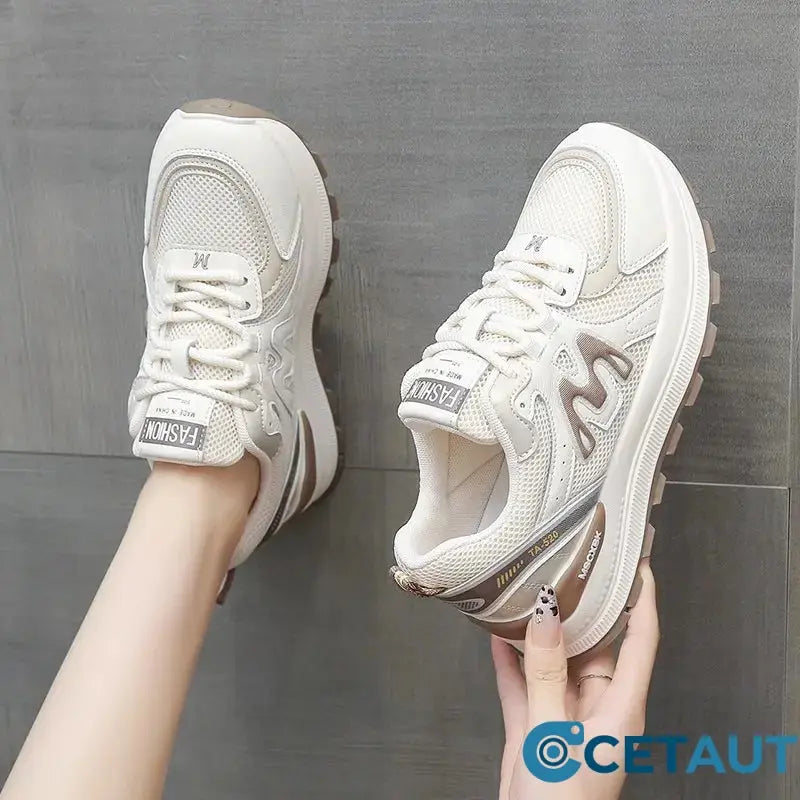 🔥Leicht wie Luft, hoch wie Stille – dein unsichtbarer Höhenvorteil👟Casual, atmungsaktive Mesh-Sneaker mit dicker Sohle cetaut