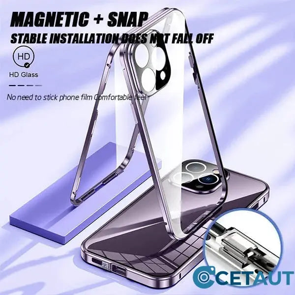🛡️ Dein iPhone überlebt alles📱 iPhone Magnetische Allseitige Anti-Fall-Hülle cetaut