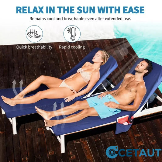 🏖️Sommer-Hot-Sell 49% Rabatt🌞Sun Lounger Handtuch in Tasche mit Taschen Lagerung🌊 cetaut