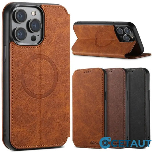Magnetische Flip-Wallet-Hülle für die iPhone-Serie cetaut