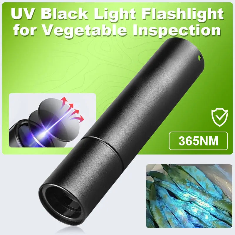 UV-Schwarzlicht-Taschenlampe 365nm ✨ Pestizid-Detektor für Gemüse & Bargeld | Kompakt & 30m Reichweite 🔍 cetaut