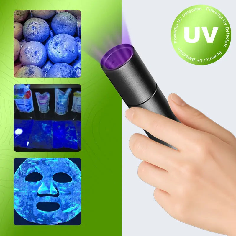 UV-Schwarzlicht-Taschenlampe 365nm ✨ Pestizid-Detektor für Gemüse & Bargeld | Kompakt & 30m Reichweite 🔍 cetaut