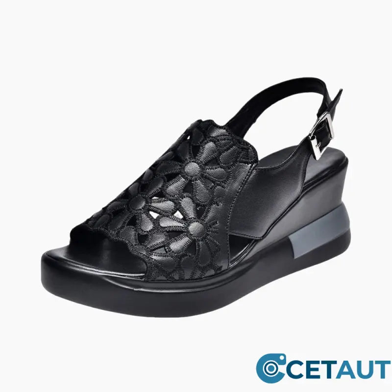 Elegante Keilabsätze mit Blumen-Detail – Bequem den ganzen Tag! 👟🌺 cetaut