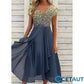 🌸💐2025 Neu Sommer V-Ausschnitt Gedruckt Patchwork Frauen Sommerkleider cetaut