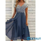🌸💐2025 Neu Sommer V-Ausschnitt Gedruckt Patchwork Frauen Sommerkleider cetaut