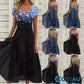 🌸💐2025 Neu Sommer V-Ausschnitt Gedruckt Patchwork Frauen Sommerkleider cetaut