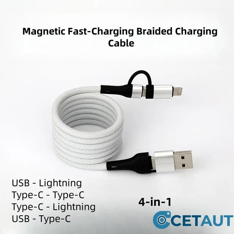 Multikompatibles magnetisches Schnelllade-Geflecht-Ladekabel cetaut