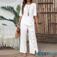 ⏳Begrenzte Zeit 50% Rabatt💥Zweiteiliges Damen-Set aus Top mit asymmetrischem Saum und Hose mit weitem Bein cetaut