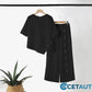 ⏳Begrenzte Zeit 50% Rabatt💥Zweiteiliges Damen-Set aus Top mit asymmetrischem Saum und Hose mit weitem Bein cetaut