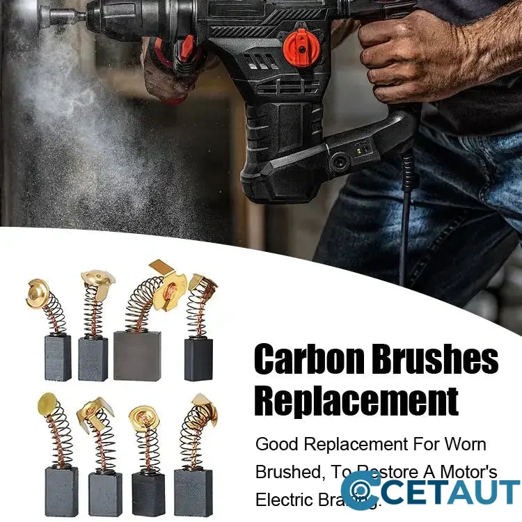 Carbon Brush Set for Electric Tools🛠️Robuste Kupferkohlebürsten: Für längere Werkzeuglebensdauer und weniger Funken cetaut