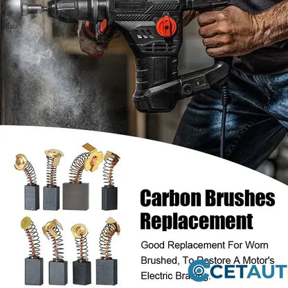 Carbon Brush Set for Electric Tools🛠️Robuste Kupferkohlebürsten: Für längere Werkzeuglebensdauer und weniger Funken cetaut