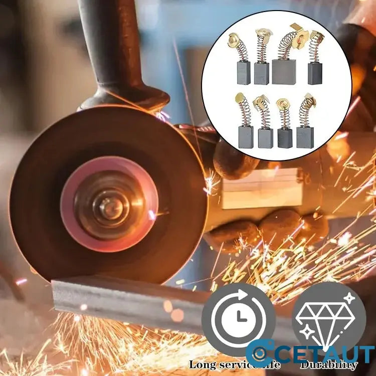 Carbon Brush Set for Electric Tools🛠️Robuste Kupferkohlebürsten: Für längere Werkzeuglebensdauer und weniger Funken cetaut