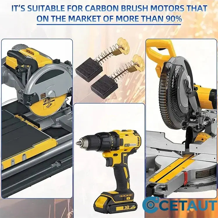 Carbon Brush Set for Electric Tools🛠️Robuste Kupferkohlebürsten: Für längere Werkzeuglebensdauer und weniger Funken cetaut