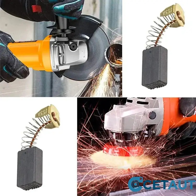 Carbon Brush Set for Electric Tools🛠️Robuste Kupferkohlebürsten: Für längere Werkzeuglebensdauer und weniger Funken cetaut