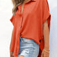 🔥Hot Sale 50% OFF🔥Women's Casual Button Short Sleeve Slit Hem Shirt Solid Color Tops cetaut