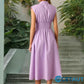 Elegantes Maxikleid mit V-Ausschnitt und Schlitz für Damen cetaut