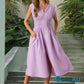 Elegantes Maxikleid mit V-Ausschnitt und Schlitz für Damen cetaut