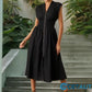 Elegantes Maxikleid mit V-Ausschnitt und Schlitz für Damen cetaut