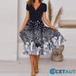 🌺Fließendes, bedrucktes Kleid mit V-Ausschnitt für Damen-Bequem. Elegant. Für JEDEN Tag cetaut