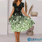 🌺Fließendes, bedrucktes Kleid mit V-Ausschnitt für Damen-Bequem. Elegant. Für JEDEN Tag cetaut