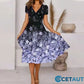 🌺Fließendes, bedrucktes Kleid mit V-Ausschnitt für Damen-Bequem. Elegant. Für JEDEN Tag cetaut