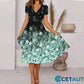 🌺Fließendes, bedrucktes Kleid mit V-Ausschnitt für Damen-Bequem. Elegant. Für JEDEN Tag cetaut