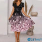 🌺Fließendes, bedrucktes Kleid mit V-Ausschnitt für Damen-Bequem. Elegant. Für JEDEN Tag cetaut