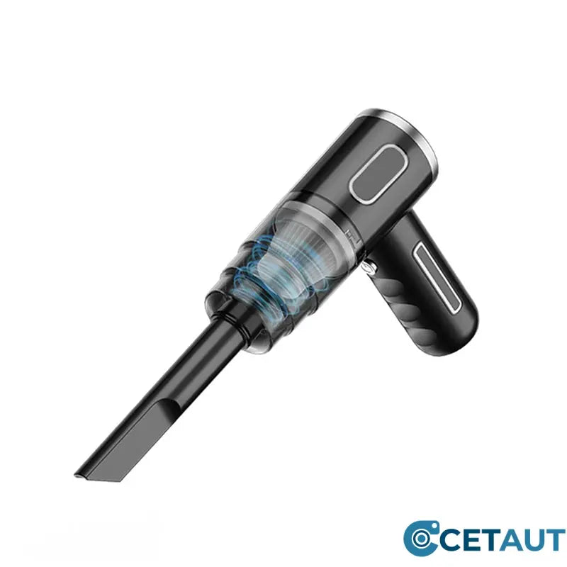 120W Super-Starker kabelloser Auto-Staubsauger - wiederaufladbarer Handstaubsauger mit Zyklon-Saugkraft - mühelose, ultra-portable Autoreinigungslösung für unterwegs cetaut