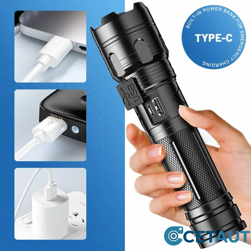 🔥Multifunktionale tragbare Outdoor-Zoom-Taschenlampe cetaut
