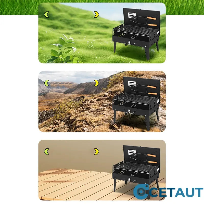 🚚 Livraison gratuite ! 🔥 Tragbarer faltbarer Holzkohlegrill für Outdoor-Kochen 🍖🔥🍃 cetaut