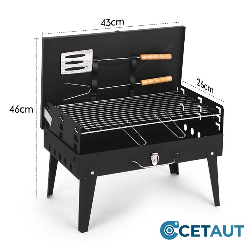 🚚 Livraison gratuite ! 🔥 Tragbarer faltbarer Holzkohlegrill für Outdoor-Kochen 🍖🔥🍃 cetaut