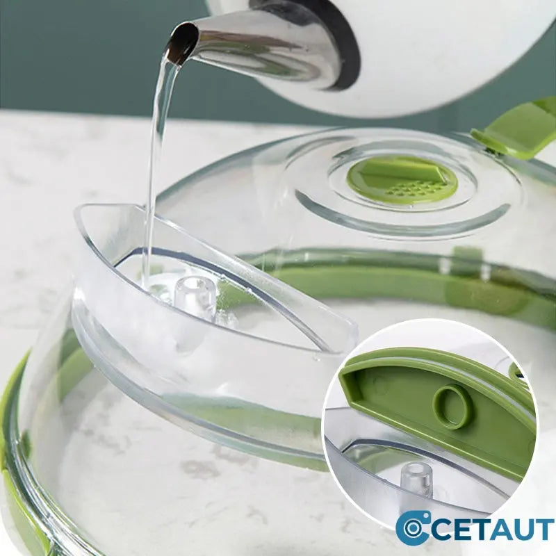 ⏳Begrenzte Zeit 50% Rabatt💥🫧💭✨Klare, spritzwassergeschützte, mikrowellengeeignete Abdeckung mit Wasserdampfer und Griff🫧💭✨ cetaut