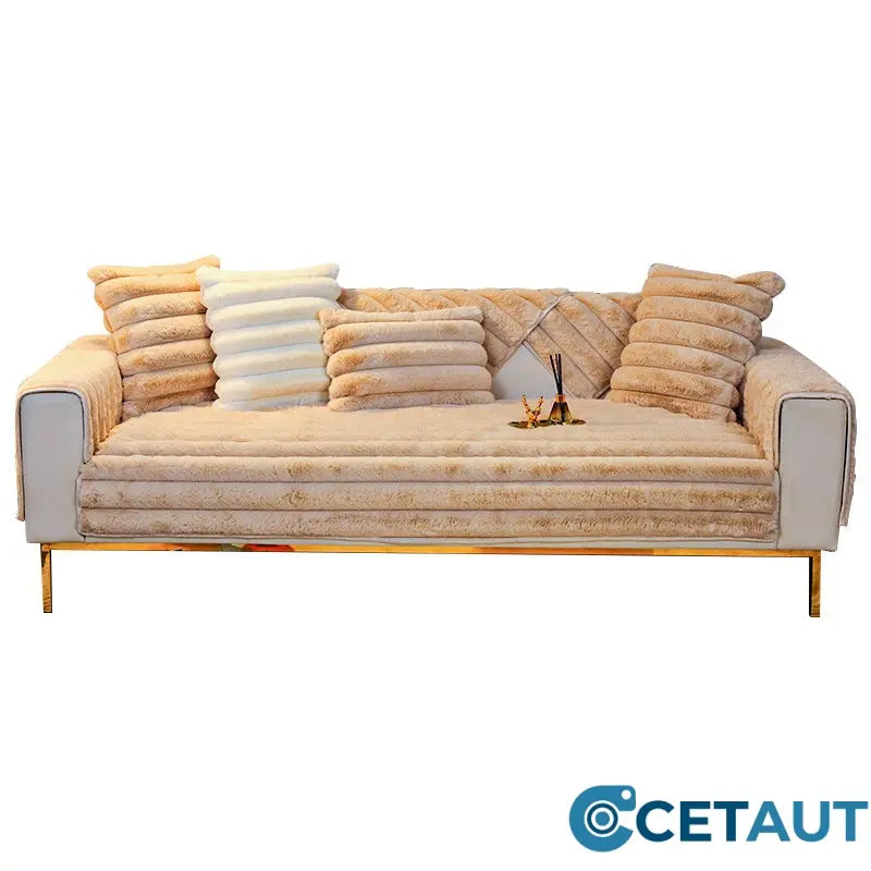 Kaninchen Pelz Anti-Rutsch Plüsch Sofa Abdeckung cetaut