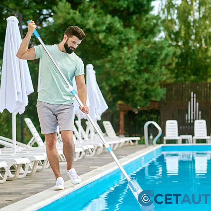 🏊3-in-1-Multifunktion-Pool-Reinigungsartefakt - Staubsaugbürste-Absaugung mit einem Klick fertig! Für Pool/Fischbecken/Badewanne Komplettes Zubehör cetaut
