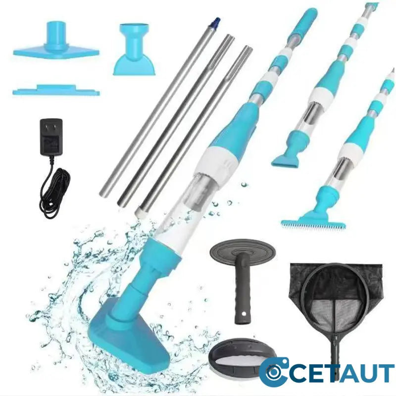 🏊3-in-1-Multifunktion-Pool-Reinigungsartefakt - Staubsaugbürste-Absaugung mit einem Klick fertig! Für Pool/Fischbecken/Badewanne Komplettes Zubehör cetaut