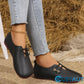 ✨ Frauen neue weiche synthetische Leder flache Schuhe cetaut