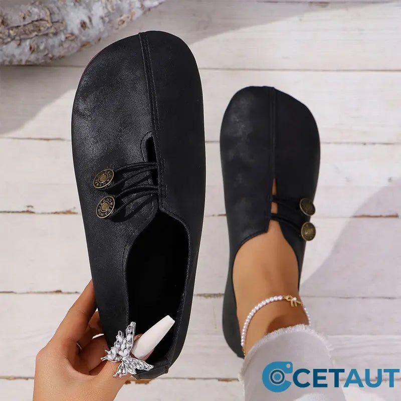 ✨ Frauen neue weiche synthetische Leder flache Schuhe cetaut