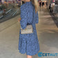 ⏳Begrenzte Zeit 50% Rabatt💥Trendiges, locker sitzendes Kleid mit V-Ausschnitt und Leopardenmuster für Damen cetaut